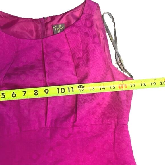 Taylor mod jacquard textured pink sheath dress sz 8 valentines day pink date - Picture 11 of 12